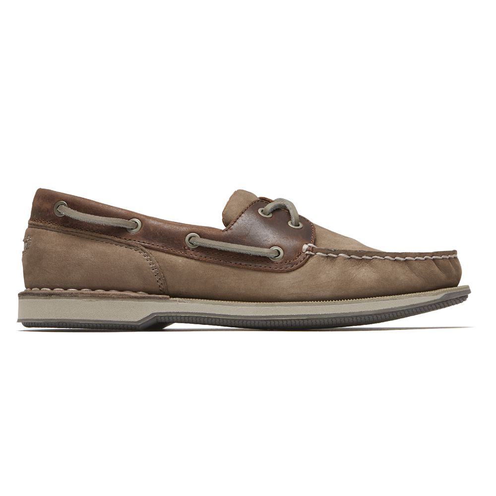 Sapatos De Vela Homem Rockport Perth Taupe,Portugal MXCSA-0736